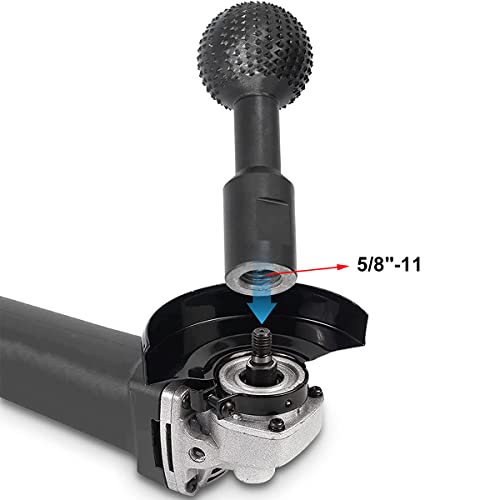 2 Pcs Sphere Rotary Burr with 5/8-11 Threads for 4 1/2 and 5 Inch Angle Grinder, Wood Carving Burrs for Carving Grinding Polishing Engraving AZB