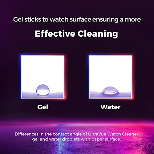 ULTRAVUE Watch Cleaning Kit - Cleans All Watches and Jewelry Including Metals, Crystals and Rubber - 1 x 2oz and 1 x 8oz Watch Cleaner Gel Spray, 3 x ULTRAVUE