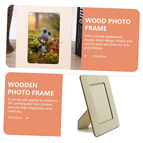 Kisangel 8 pcs DIY wooden photo frame table top photo frame blank wood picture frame wooden painting crafts for kids unfinished wood picture frames Kisangel