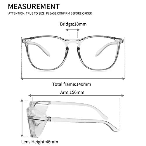 Alsenor Safety Glasses Anti Fog Goggles Protective Eyewear Blue Light Blocking Anti Dust UV Protection Glasses For Men Women (Grey) Alsenor