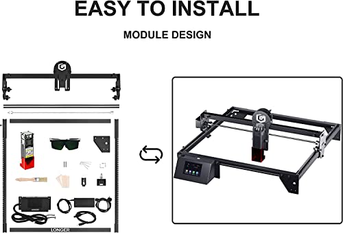Longer RAY5 Laser Engraver 60W, Laser Engraver 10W Output Power, 32-bit Motherboard, Compresed Spot CNC, App Offline Control, DIY Engraver Tool for Longer