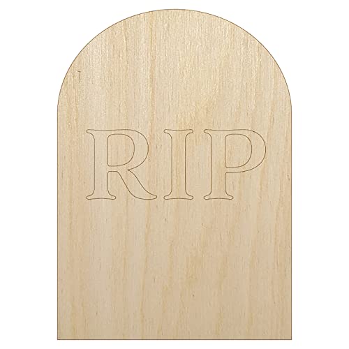 Tombstone RIP Halloween Unfinished Wood Shape Piece Cutout for DIY Craft Projects - 1/8 Inch Thick - 6.25 Inch Size Sniggle Sloth