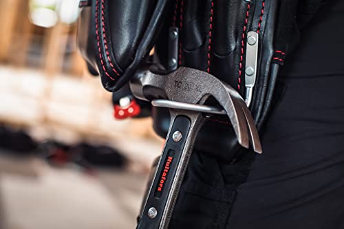 Hultafors Work Gear HT5433 Carpenter's Heavy-Duty Leather Nail & Tool Bag, Double-Gusset Front Pockets Hultafors
