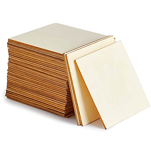 30 Pcs Basswood Sheets, Unfinished Wood, Thin Plywood Wood Sheets for Crafts, Perfect for DIY Projects, Wood Engraving, Wood Burning (100x100x 2mm) SIWUCHYE