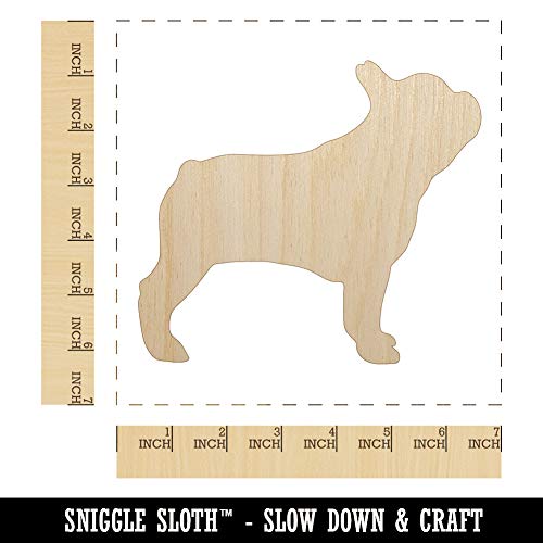 French Bulldog Dog Solid Unfinished Wood Shape Piece Cutout for DIY Craft Projects - 1/8 Inch Thick - 6.25 Inch Size Sniggle Sloth
