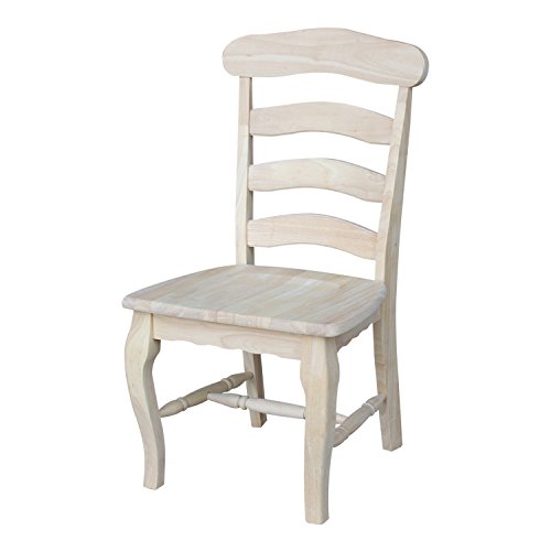 International Concepts Country french Chair with Solid Seat, Unfinished IC International Concepts