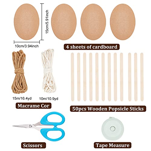 FREEBLOSS 2 Set DIY Woven Basket Kit Macrame Cord Basket Weaving Kit Basket Making Supplies, Suitable for Arts and Crafts Projects and Easter Basket FREEBLOSS
