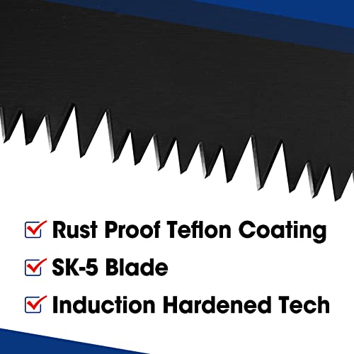 WORKPRO Hand Saw, 16-Inch Universal Handsaw with Non-Slip Comfortable Handle, Anti-rust Wood Saw With Chip Removal Design, Heavy-Duty Hand Saw for WORKPRO