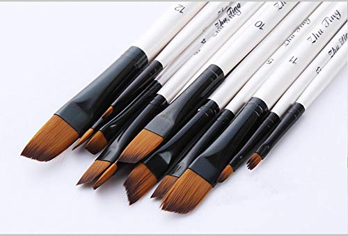 GETHPEN Filbert Paint Brushes Set, 12 PCS Artist Brush for Acrylic Oil  Watercolor Gouache Artist Professional Painting Kits with Synthetic Nylon  Tips