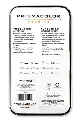 Prismacolor Premier Turquoise Graphite Sketching Pencils, Soft Leads, 12 Count Prismacolor