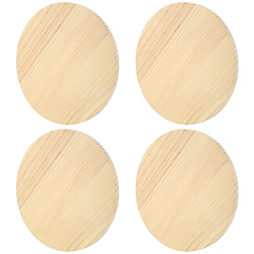 SINJEUN 4 Pack 12 Inches Round Wood Plaque, 3/4 Inch Thick Blank Wooden Hanging Sign, Unfinished Wood Boards with Hanging Hole for DIY Crafts SINJEUN