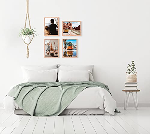 ATOBART 8x10 Solid Wood Picture Frames, 6 Pack OAK Photo Frame Set with Real Glass Cover, Natural Wood Color Frames, for Wall Mounting or Tabletop ATOBART