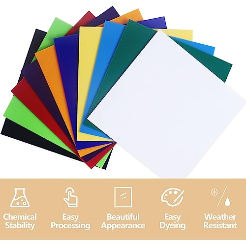 Frddiud 10 Pcs Colored Acrylic Sheets, 8 x 8 x 1/8 Inch Laser Cutting Acrylic Sheets, Cast Acrylic Sheets for DIY Projects, Crafts Art Display, Signs Frddiud
