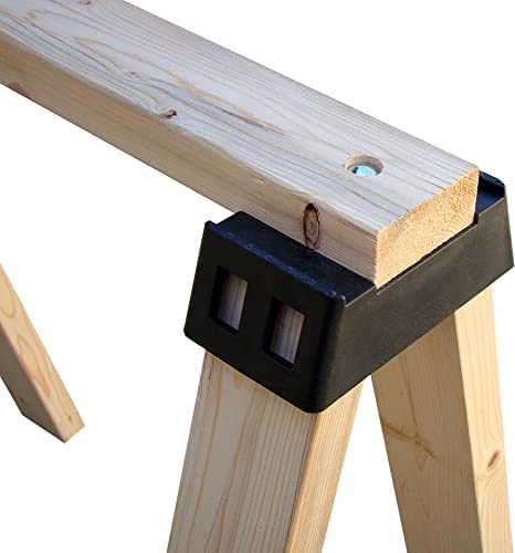 POWERTEC 71026V Plastic Sawhorse Brackets for Use with 2x4 Lumber | Kit Builds one Saw Horse, Set of 2, Black POWERTEC