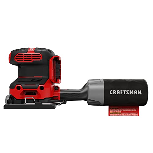 CRAFTSMAN V20 Sander, Cordless, 1/4 Sheet Sander, 9,000-12,000 OPM Bare Tool Only (CMCW222B) Craftsman