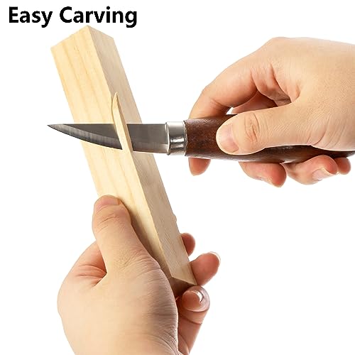 YOUEON 20 Pcs 6x1x1 Inch Unfinished Wood Blocks for Art and Crafts, Whittling Wood Blocks for Beginners and Experts, Wood Carving Blocks for Youeon