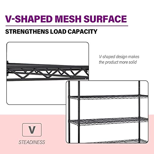 FDW 48"L×18"W×82"H Wire Shelving Unit Storage Cart Metal Shelf Rolling Utility Cart 2100Lbs Capacity with 6 Tier Casters Adjustable Layer Rack Strong FDW