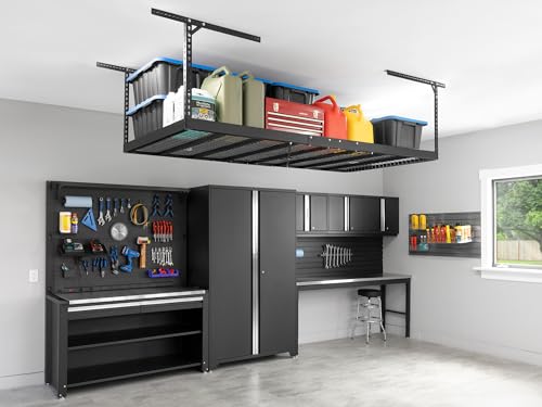 NewAge Products 4 ft. x 8 ft. VersaRac Pro Adjustable Overhead Garage Storage Rack, Heavy Duty Steel Garage Storage Organization, Ceiling Storage NewAge Products Inc.