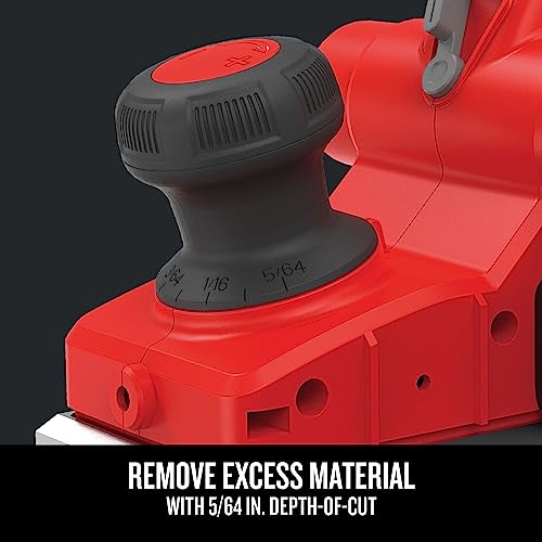 CRAFTSMAN Wood Planer, Hand Planer with Blades, Wrench and Edge Guide, 5/64-inch, 16,500 RPM, 6 Amp, Corded (CMEW300) Craftsman