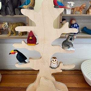 Selsela Toucan Bird Figurine Statue Tropical Yellow Beak Decor Miniature Sculpture Art Wood Carving Selsela