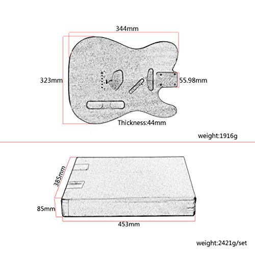 Alnicov Unfinished Electric Guitar Body for Fender Telecaster TL Guitar DIY Accessory Mahogany Wood Alnicov