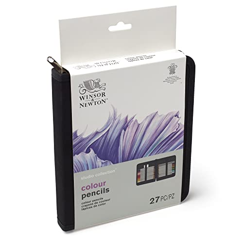 Winsor & Newton Studio Collection, 27 Piece Colour Pencil Wallet, Multi Winsor & Newton