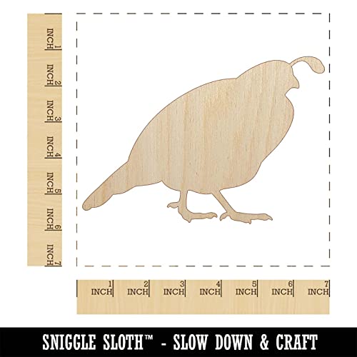 Plump California Quail Unfinished Wood Shape Piece Cutout for DIY Craft Projects - 1/8 Inch Thick - 6.25 Inch Size Sniggle Sloth