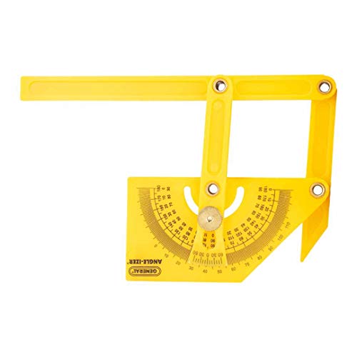 General Tools 29 Plastic Protractor and Angle Finder, Outside, Inside, Sloped Angles, 0° to 180° , Yellow General Tools
