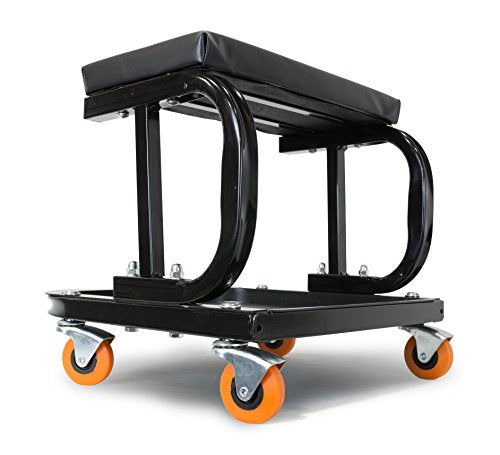 WEN 73011T 250 lb. Capacity Rolling Mechanic Seat with Onboard Storage WEN