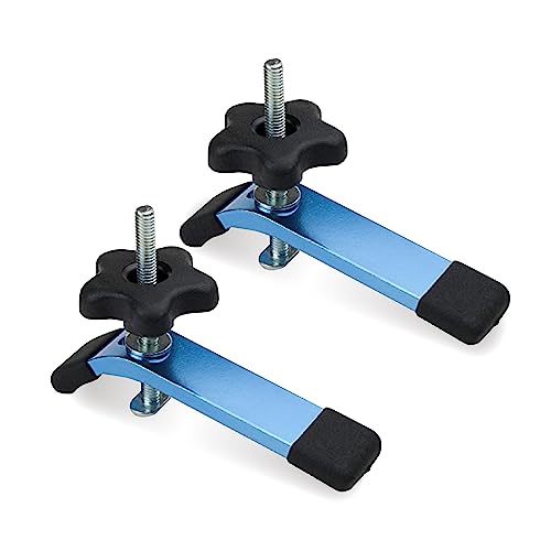 POWERTEC 71168V T-Track Hold Down Clamp, 5-1/2" L x 1-1/8" W, 2 Pack, T Track Clamps for Woodworking POWERTEC