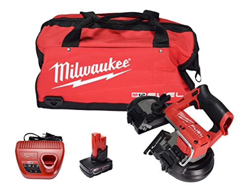Milwaukee 2529-21XC M12 FUEL 12-Volt Lithium-Ion Cordless Compact Band Saw XC Kit with One 4.0 Ah Battery, Charger and Tool Bag Milwaukee