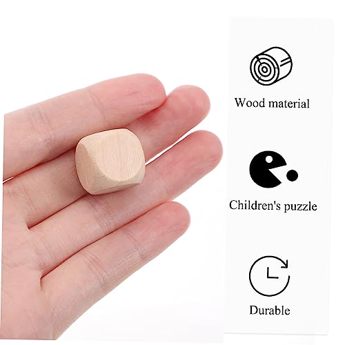 COHEALI 100 Pcs Wooden six Sided dice 6 Sided Dice Bulk Blank Wooden Dice Bulk Unfinished Square Blocks Couples dice Painting Wooden dice Blanks for COHEALI
