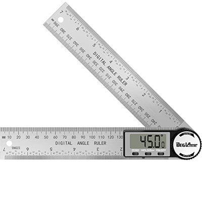 Digital Angle Finder Protractor, DEGLASERS Digital Protractor 7inch/200mm Stainless Steel Angle Measuring Tool with LCD Display for