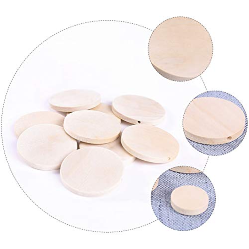 Holibanna 50pcs Wood Earring Ingredients Wood Earrings Round Wooden Discs DIY Earrings Wood Ear Drop Stud Wooden Earring Pendant Circle Earrings Holibanna