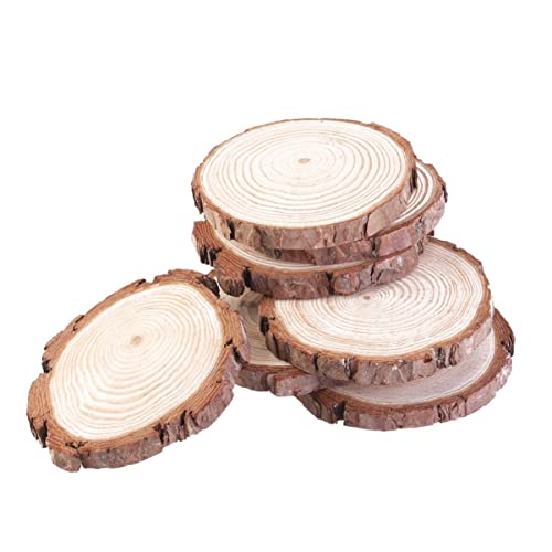 SUPVOX 5pcs Unfinished Rustic Wood Slices Small Wood Slices Wood Discs for Centerpieces Unfinished Wood Kit Circles Crafts Wooden Round Crackers Bulk SUPVOX