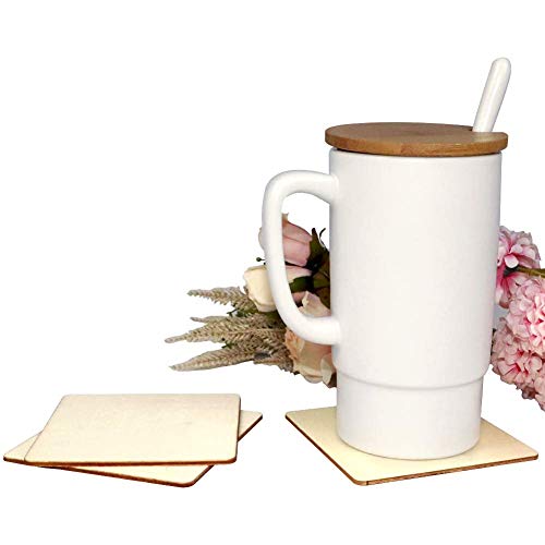 30Pcs 2.5 Inch Unfinished Wood Squares Ornament Round Corner Wooden Cutouts for DIY Crafts Coasters, Pyrography, Painting, Writing, Photo Props and esowemsn