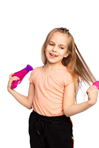 JOYIN 17Pcs Girls Beauty Salon Set, Pretend Play Doll Hair Stylist Toy Kit with Hairdryer, Mirror, Curling Iron and Other Accessories for Kids JOYIN