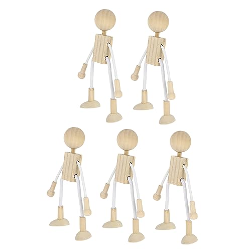 COHEALI 5pcs Cartoon Toy White Embryo Unfinished Wood Pegs Peg People Wooden Unfinished Wood Toy Wooden Peg People Wood Crafts Unfinished Peg Doll COHEALI