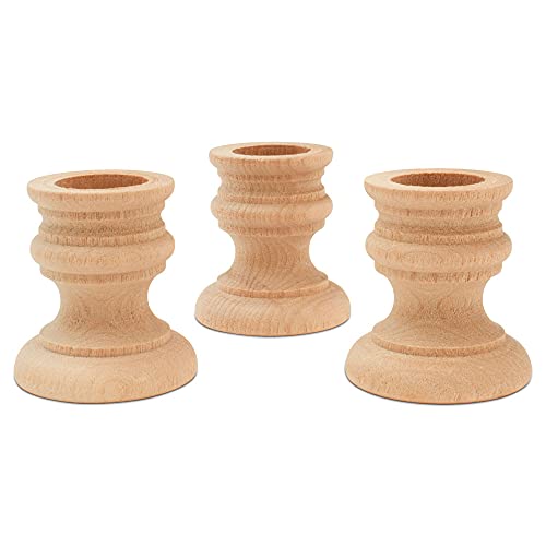 Woodpeckers Unfinished Wood Country Candle Cups, 1-7/8 inch with 7/8 inch Taper Candle Hole, Set of 12 Woodpeckers