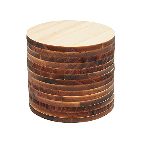 Unfinished Wood Circles for Crafts, Wood Burning, Engraving (4 in, 15 Pack) Bright Creations