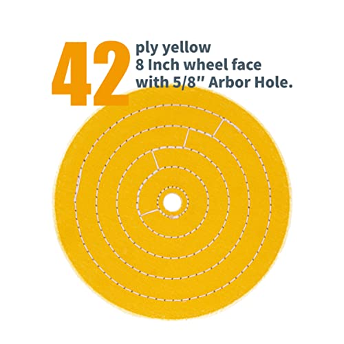 POWERTEC BF800C Slow Speed and Long Shift Bench Buffer Polisher with 2 Extra Buffing Wheels, 8 Inch Buffing & Polishing Bench Grinder Machine for POWERTEC