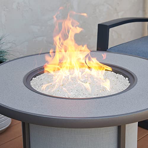 Onlyfire 10-Pounds Regular Fire Glass for Natural or Propane Fire Pit Fireplace & Landscaping, 1/4-Inch High Luster Platinum onlyfire