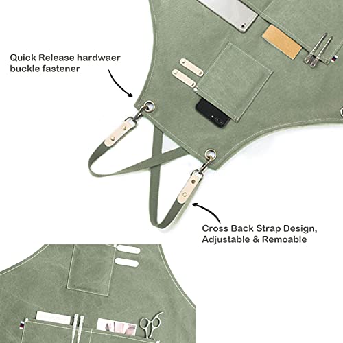 carrotez Adjustable Over sized Plus Size Canvas Apron with Pockets Men and Women Aprons carrotez
