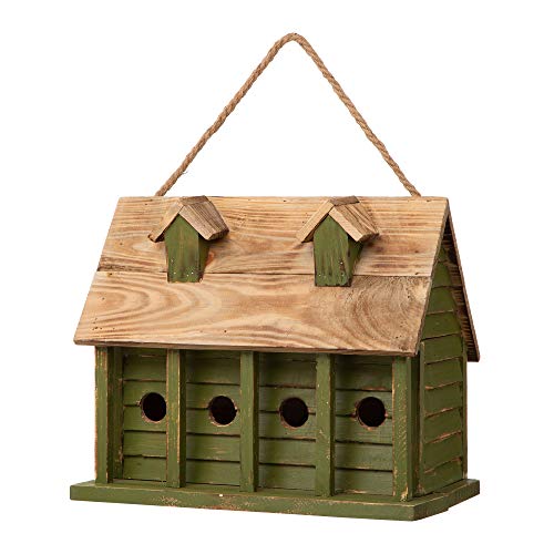 Glitzhome 11" H Hanging Birdhouse Distressed Wooden Decorative Garden Watermelon Bird House for Outside glitzhome