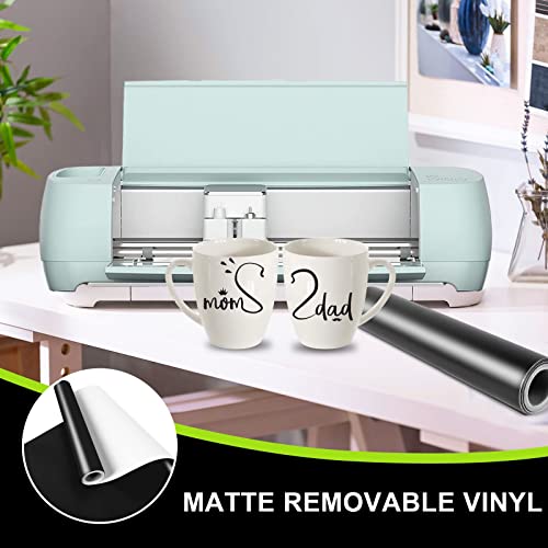 UCEC Black Removable Vinyl for Cricut Maker 3 Cricut Explore 3, Matless Cutting 13'' × 15 ft Matte Black Adhesive Vinyl Roll for Stickers Decals DIY UCEC