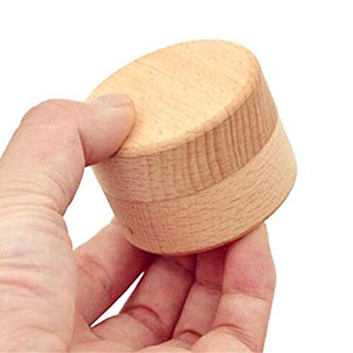 HOLLY TRIP 2PCS Small Round Unpainted Wooden Box, Wedding Ring Jewelry Boxes DIY Storage Trinket Bearer Box Container Case HOLLY TRIP