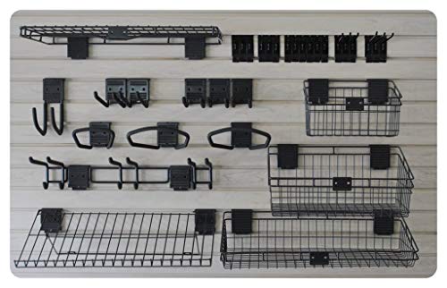 HandiWall Intermediate Accessory Kit with 33 Baskets, Shelves and Hooks for Garage Slatwall Panels HandiSolutions