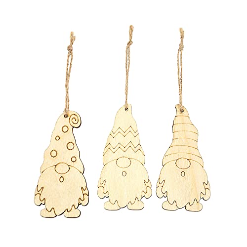 Fun Express DIY Unfinished Wood Gnome Ornaments - Craft Kits - 12 Pieces Fun Express