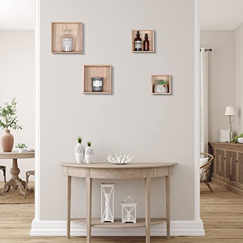 16 Pcs Unfinished Wooden Boxes 4 Size Wood Box Rustic Wooden Boxes for Crafts Wooden Crates Square Storage Centerpiece Boxes for Table Home Drawer Yookeer