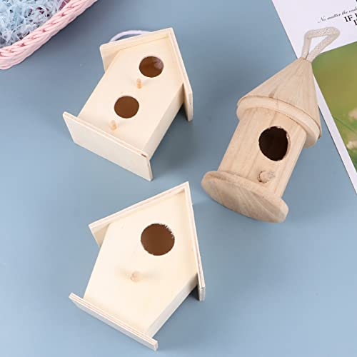 COHEALI 5 Pcs Ornament Kits for Kids Bird House Birdhouses for Outdoors Hanging Birdhouse Kit Garden Desktop Mini Birdhouse DIY Unfinished Birds COHEALI